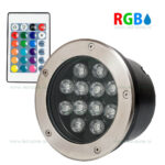 Spot LED Exterior Incastrabil 12x1W Rotund RGB Telecomanda 220V
