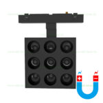 Spot LED Magnetic 18W Patrat Negru Reglabil Ultra Slim