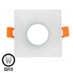 Suport Incastrat 1 Bec Spot LED GU10 Patrat Alb KARANFIL - imagine 2