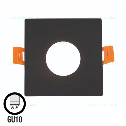 Suport Incastrat 1 Bec Spot LED GU10 Patrat Negru KARANFİL 2 Suport Incastrat 1 Bec Spot LED GU10 Patrat Negru KARANFİL - imagine 2