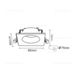 Suport Incastrat 1 Bec Spot LED GU10 Patrat Alb KARANFIL - imagine 3