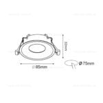 Suport Incastrat 1 Bec Spot LED GU10 Rotund Alb KARANFIL - imagine 2