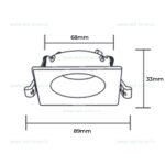 Suport Incastrat 1 Bec Spot LED GU10 Patrat KAKTUS IP65 - imagine 4