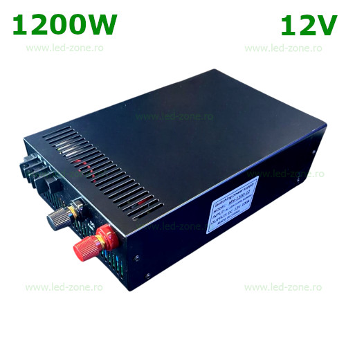 Sursa Alimentare Banda LED 12V 1200W Carcasa Metal cu Ventilator Sursa Alimentare Banda LED 12V 1200W Carcasa Metal cu Ventilator - imagine 1