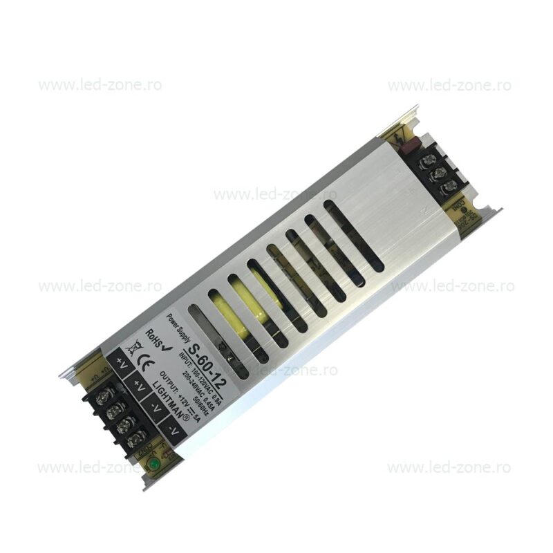 Sursa Alimentare Banda LED 12V 60W Ultra Slim 1 Sursa Alimentare Banda LED 12V 60W Ultra Slim