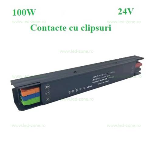 Sursa Alimentare Banda LED 24V 100W Slim Aluminiu si Clipsuri Sursa Alimentare Banda LED 24V 100W Slim Aluminiu si Clipsuri - imagine 1