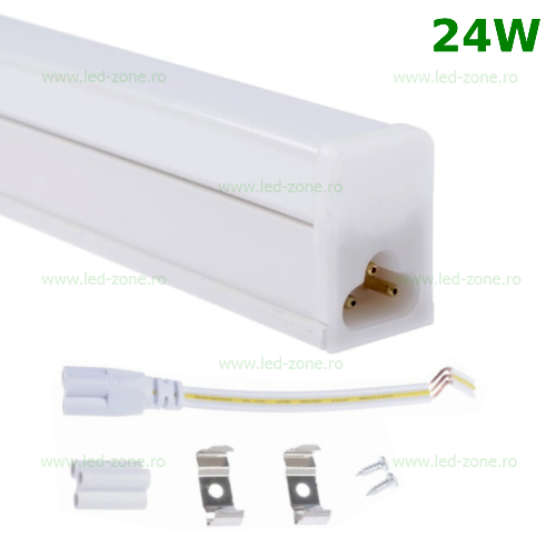 Tub LED T6 24W 120cm Patrat Mat Suport Inclus Tub LED T6 24W 120cm Patrat Mat Suport Inclus - imagine 1