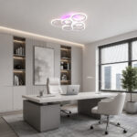 Lustra LED 130W Alba 3 Functii cu Telecomanda LZ119-3+3 RGB