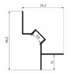 Profil Aluminiu Scafa Negru Dispersor Alb 2m 9.6MM - imagine 2