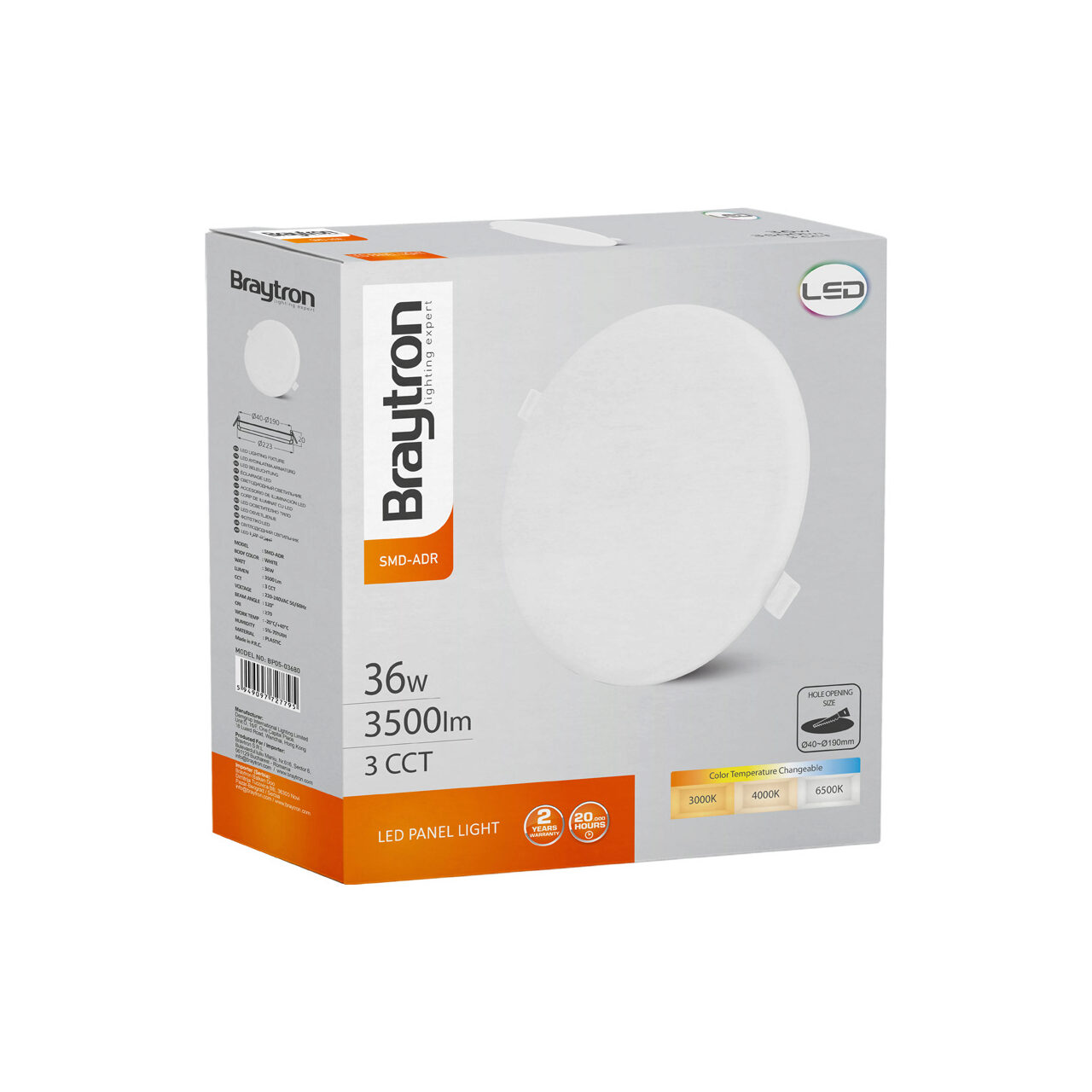 SPOT LED ROTUND ST 36W 3500lm 3in1 ALB,D:223mm,REGLABIL 40-190mm,IP20 5 SPOT LED ROTUND ST 36W 3500lm 3in1 ALB,D:223mm,REGLABIL 40-190mm,IP20 - imagine 5