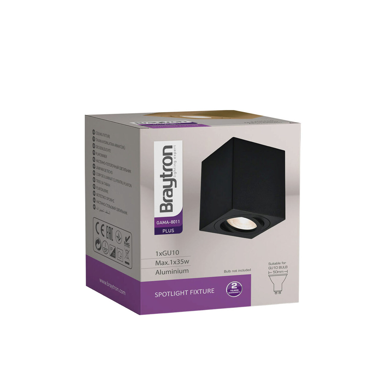 CORP MODEL GAMA-8011 PATRAT 1XGU10 NEGRU 6 CORP MODEL GAMA-8011 PATRAT 1XGU10 NEGRU - imagine 6