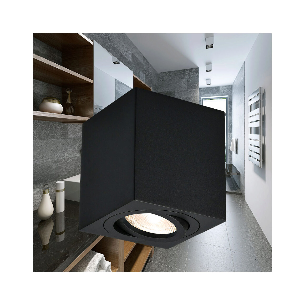 CORP MODEL GAMA-8011 PATRAT 1XGU10 NEGRU 2 CORP MODEL GAMA-8011 PATRAT 1XGU10 NEGRU - imagine 2