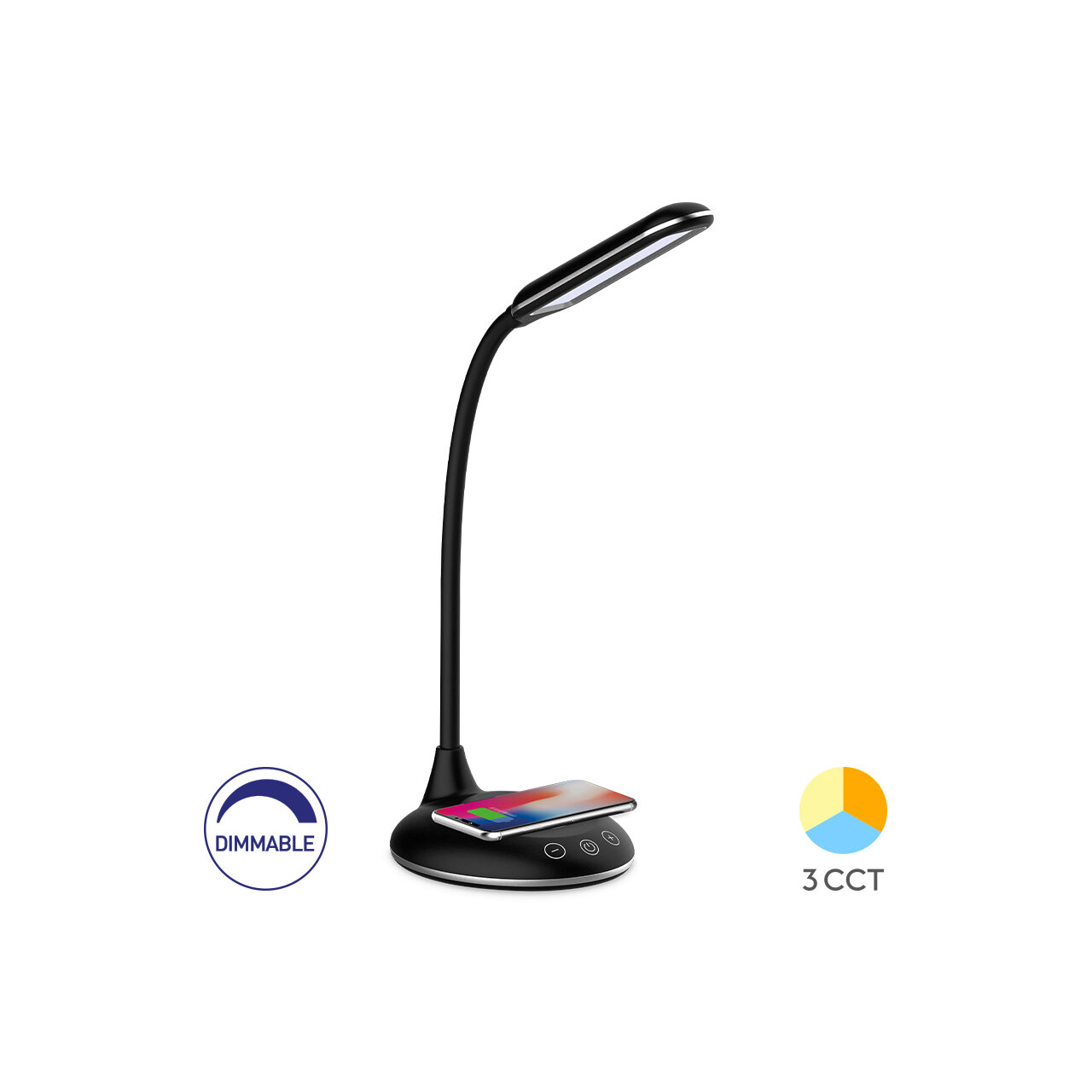 LAMPA LED DE BIROU LB146 3in1 NEGRU INCARCATOR TLF
