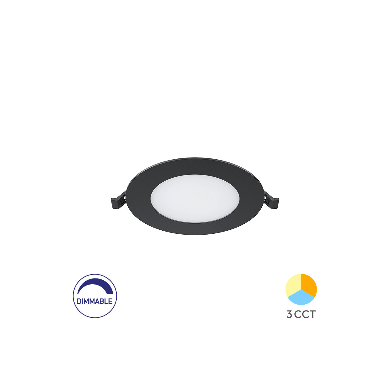 SPOT LED ROTUND ST 6W 470LM DIM 3in1 F:128MM NEGRU IP40
