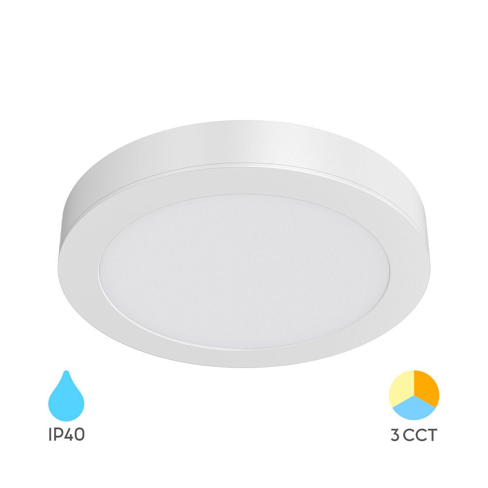SPOT LED ROTUND PT 24W 2400lm 3IN1 ALB D:300MM IP40