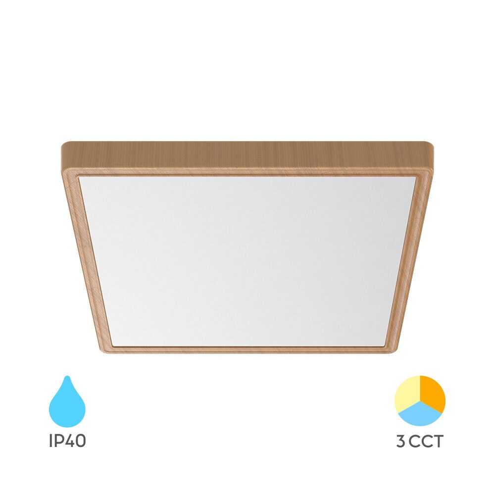 PLAFONIERA LED 36W 3in1 2600lm IP40 LEMN JADE SQR SLR