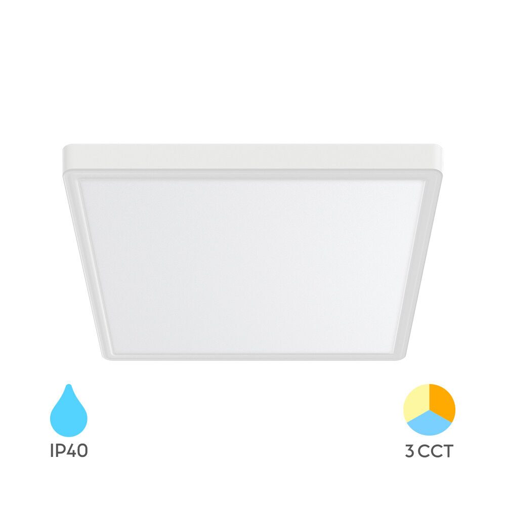 PLAFONIERA LED 36W 3in1 2600lm IP40 ALB JADE SQR SLR