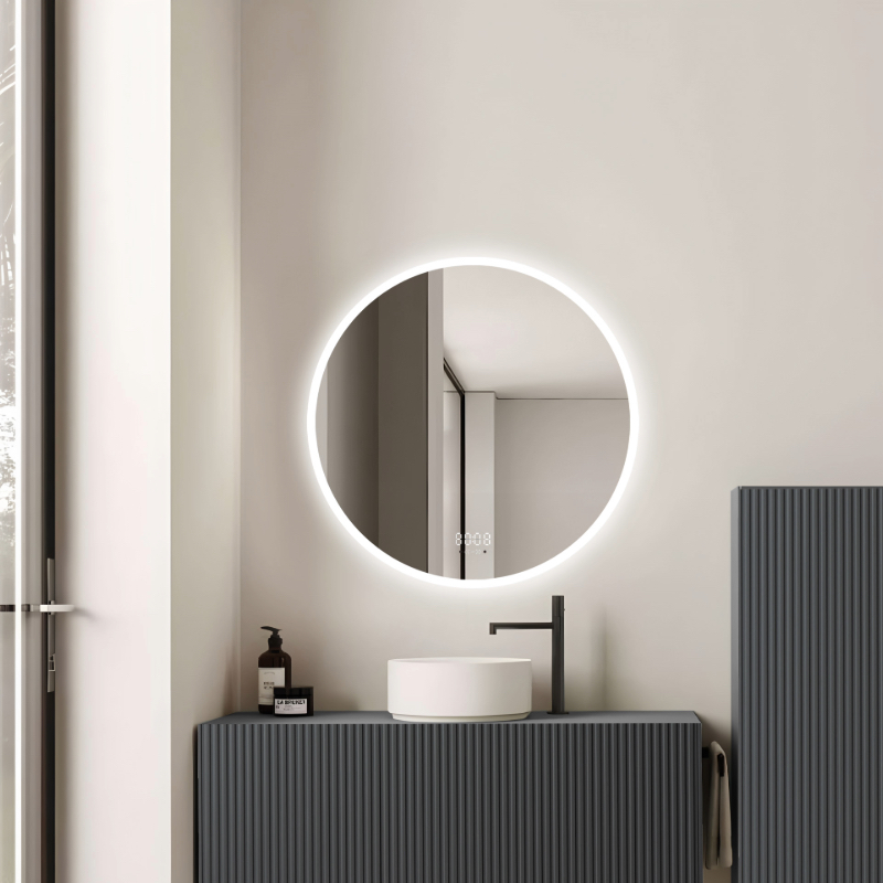 Oglinda LED 60x60cm, Senzor Miscare Premium - 3 Tipuri de Lumina, Dimabila, Ceas & Temperatura, Dezaburire 11 Oglinda LED 60x60cm, Senzor Miscare Premium - 3 Tipuri de Lumina, Dimabila, Ceas & Temperatura, Dezaburire - imagine 11