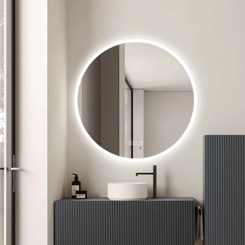 Oglinda LED 60x60cm, Senzor Miscare Premium - 3 Tipuri de Lumina, Dimabila, Ceas & Temperatura, Dezaburire 8 Oglinda LED 60x60cm, Senzor Miscare Premium - 3 Tipuri de Lumina, Dimabila, Ceas & Temperatura, Dezaburire - imagine 8