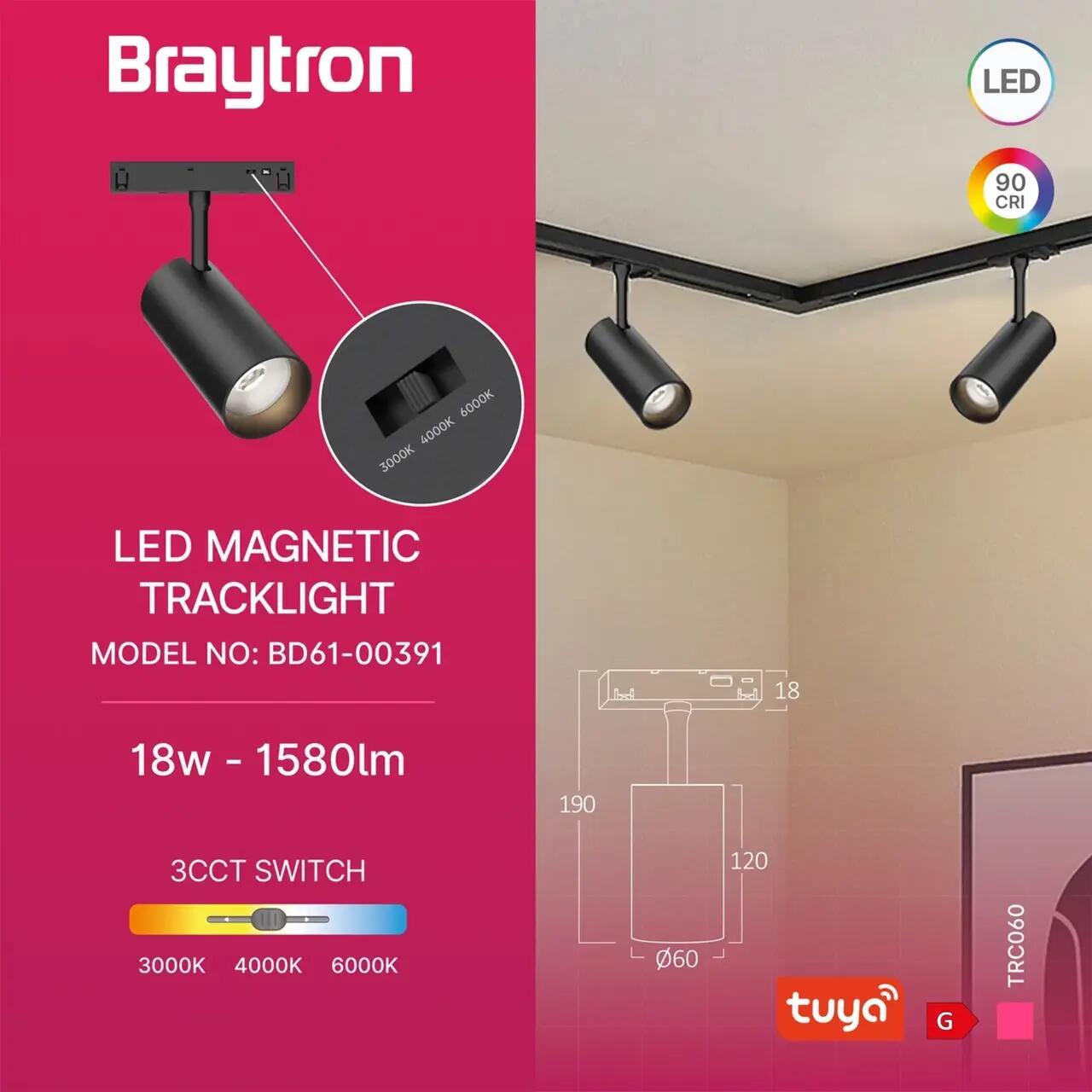 SPOT LED PE SINA MAGNET M20 TRC060, 3IN1, 18W, 1580LM , NEGRU, TUYA-LAN 3 SPOT LED PE SINA MAGNET M20 TRC060, 3IN1, 18W, 1580LM , NEGRU, TUYA-LAN - imagine 3