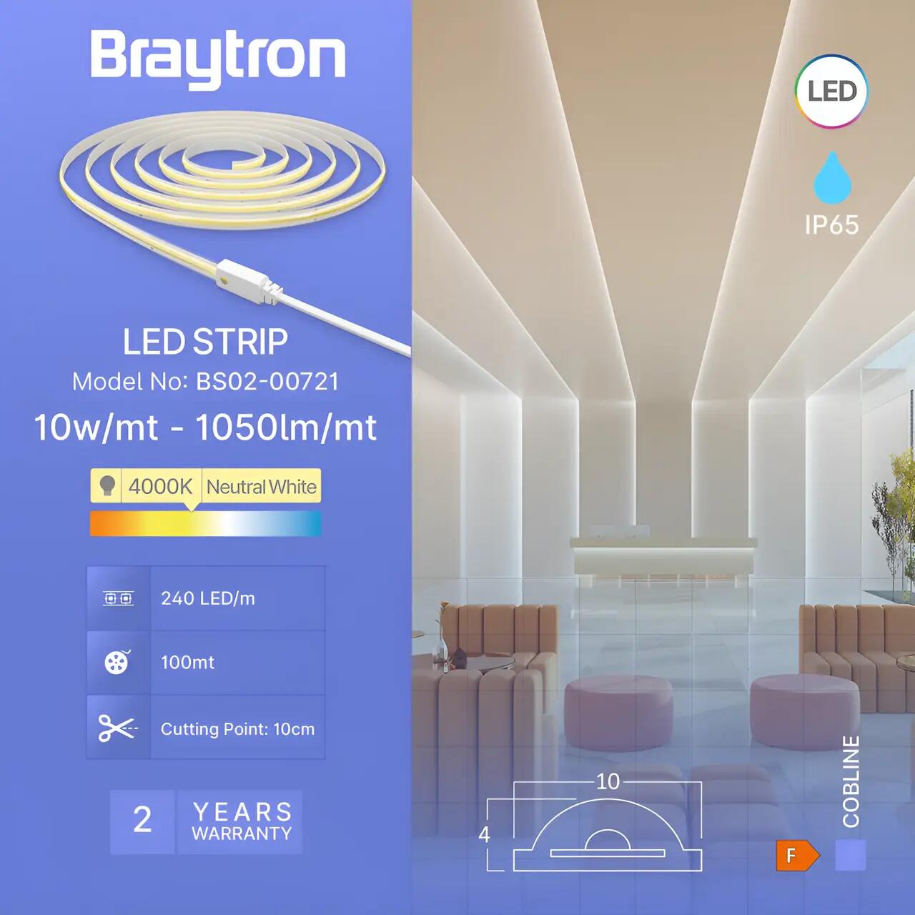 FURTUN LED COBLINE 240L 4000K CLR 12W/m 220V IP54 50M/ROLA 2 FURTUN LED COBLINE 240L 4000K CLR 12W/m 220V IP54 50M/ROLA - imagine 2
