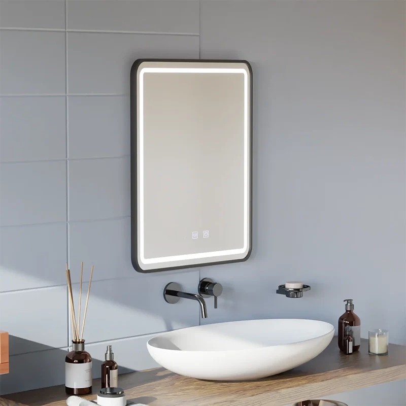 Oglinda LED Rama Neagra BYM-BB-5070, 50x70cm 2 Oglinda LED Rama Neagra BYM-BB-5070, 50x70cm - imagine 2