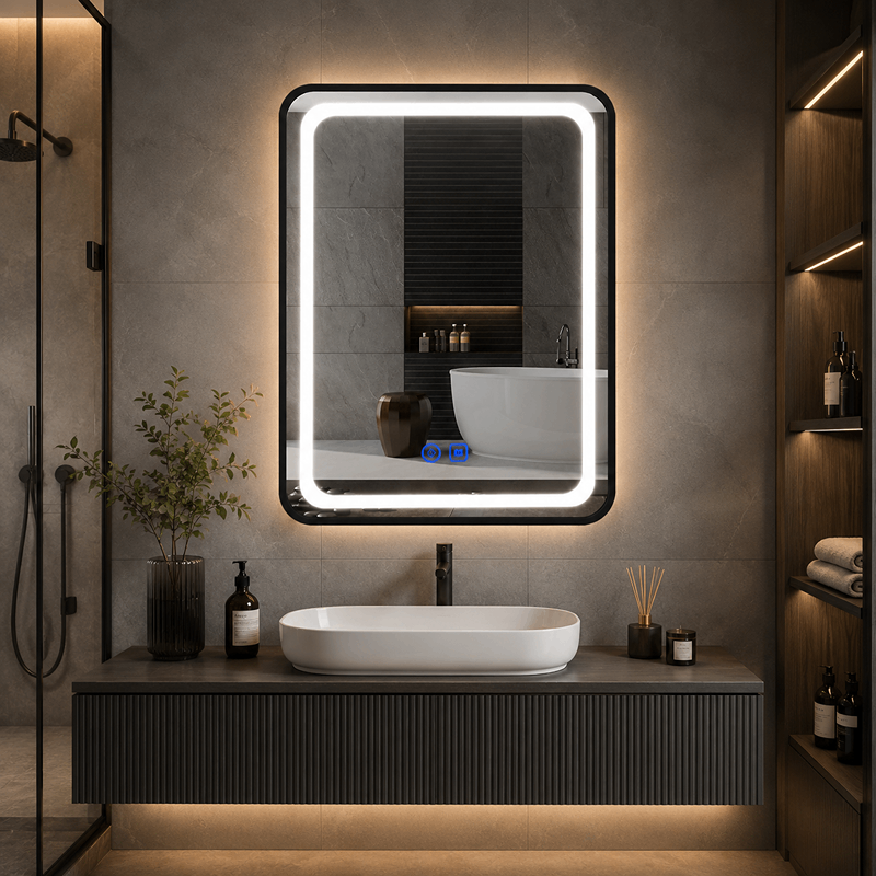 Oglinda LED Rama Neagra BYM-BB-5070, 50x70cm