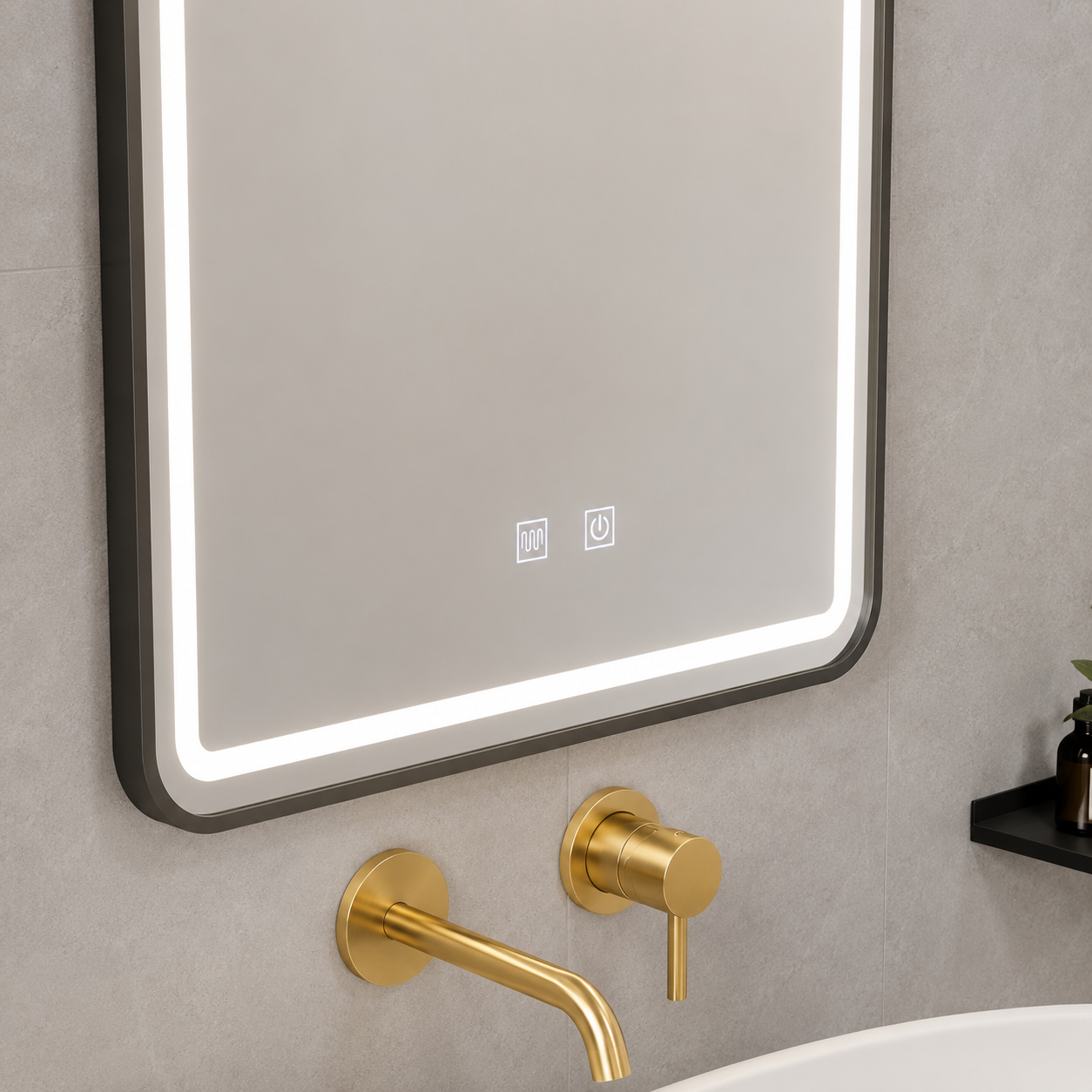 Oglinda LED Rama Neagra BYM-BB-5070, 50x70cm 8 Oglinda LED Rama Neagra BYM-BB-5070, 50x70cm - imagine 8