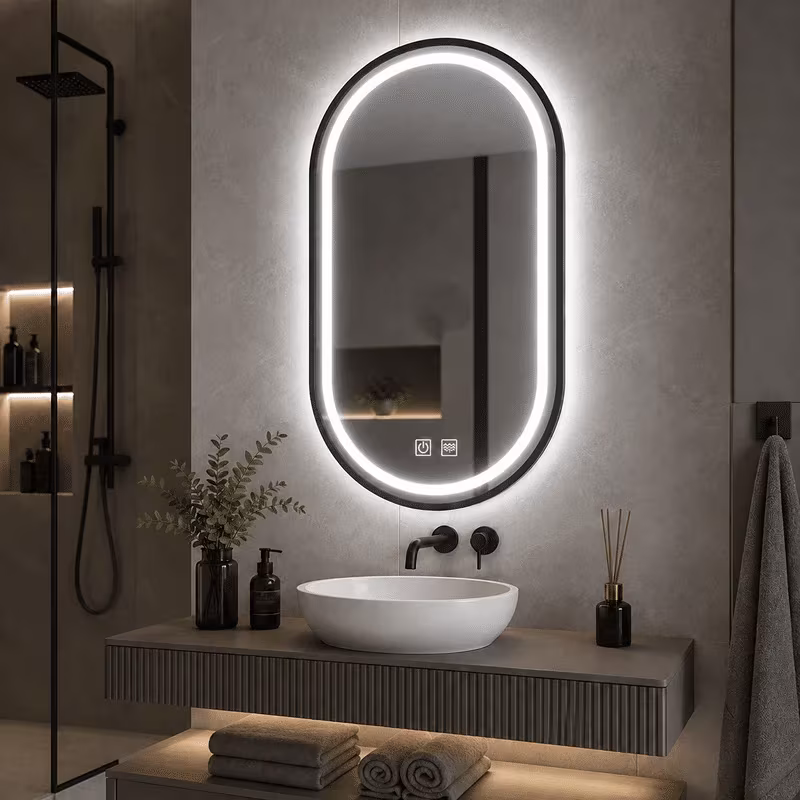 Oglinda LED Rama Neagra BYM-CB-5010, 50x100cm 1 Oglinda LED Rama Neagra BYM-CB-5010, 50x100cm
