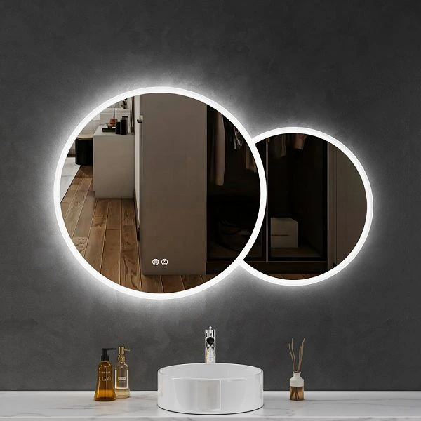 Oglindă de baie cu LED 120x80/60 cm, funcție dezaburire, 3 Tipuri de Lumina