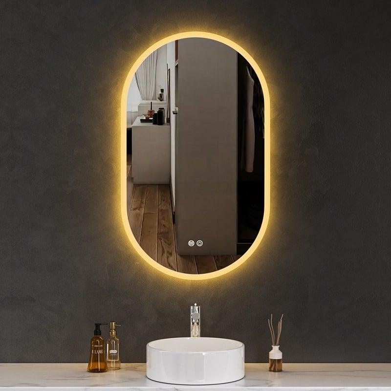 Oglindă Baie cu LED 70x100 cm, Funcție Dezaburire Reversibila, 3 Tipuri de Lumina 4 Oglindă Baie cu LED 70x100 cm, Funcție Dezaburire Reversibila, 3 Tipuri de Lumina - imagine 4