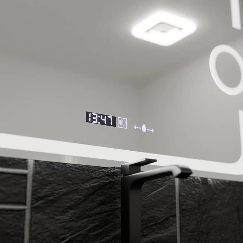 Oglinda LED 80x60 cm, Senzor Premium, Dezaburire, Ceas si Temperatură, Lumina Rece/Calda/Neutra Dimabila, Lupa Cosmetica 6 Oglinda LED 80x60 cm, Senzor Premium, Dezaburire, Ceas si Temperatură, Lumina Rece/Calda/Neutra Dimabila, Lupa Cosmetica - imagine 6
