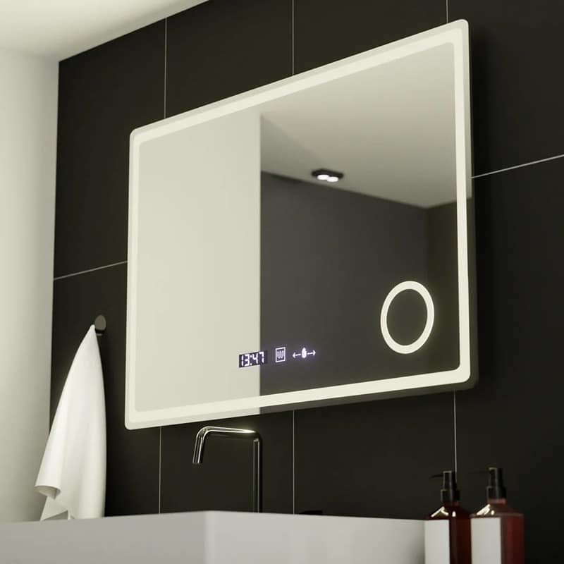 Oglinda LED 90x60 cm, Senzor Premium, Dezaburire, Ceas si Temperatură, Lumina Rece/Calda/Neutra Dimabila 4 Oglinda LED 90x60 cm, Senzor Premium, Dezaburire, Ceas si Temperatură, Lumina Rece/Calda/Neutra Dimabila - imagine 4