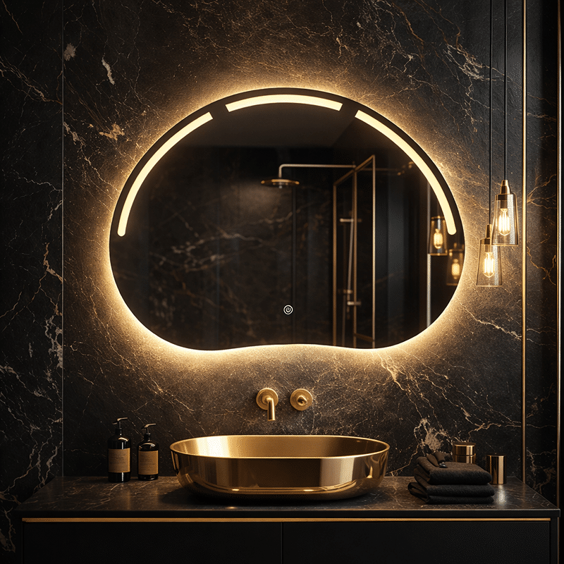 Oglindă LED Baie, Hol, Dormitor Premium 80×60 cm, 3 Tipuri de Lumină - Calda, Rece, Neutra