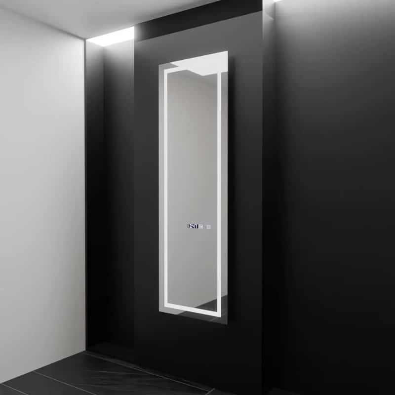 Oglinda LED Dressing, 45x140cm, Touch, Senzor Miscare, Sistem Dezaburire, Ceas si Termometru, Lumina Calda, Rece, Neutra, Dimabila