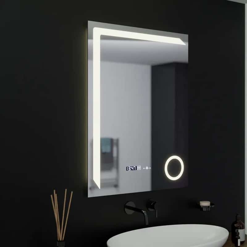 Oglinda LED Moderna 60x80cm, Sistem Dezaburire, Ceas & Termometru, Lupa Cosmetica, 3 Tipuri de Lumina, Dimabila 7 Oglinda LED Moderna 60x80cm, Sistem Dezaburire, Ceas & Termometru, Lupa Cosmetica, 3 Tipuri de Lumina, Dimabila - imagine 7