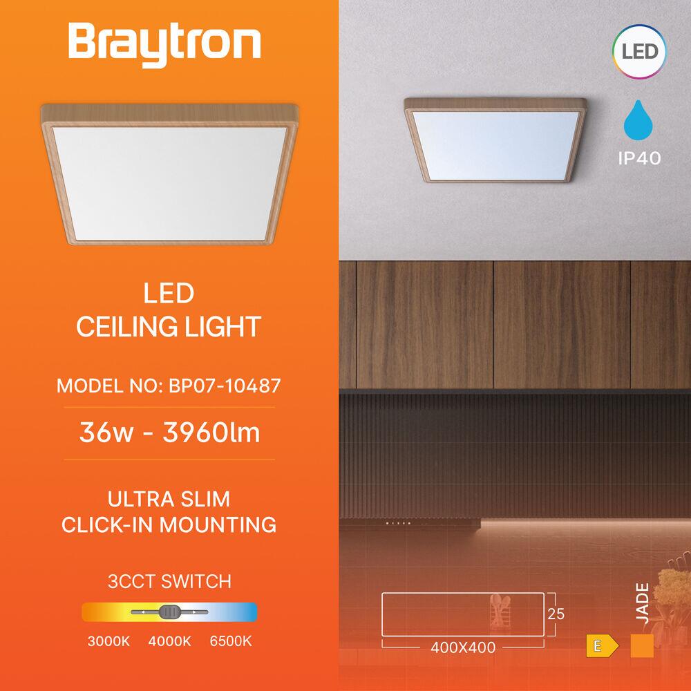 PLAFONIERA LED 36W 3in1 2600lm IP40 LEMN JADE SQR SLR 3 PLAFONIERA LED 36W 3in1 2600lm IP40 LEMN JADE SQR SLR - imagine 3
