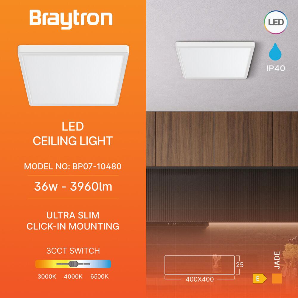 PLAFONIERA LED 36W 3in1 2600lm IP40 ALB JADE SQR SLR 3 PLAFONIERA LED 36W 3in1 2600lm IP40 ALB JADE SQR SLR - imagine 3