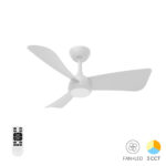 Lustra LED 18W 3 Functii cu Telecomanda si Ventilator Alb