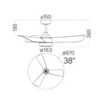 Lustra LED 18W 3 Functii cu Telecomanda si Ventilator Alb - imagine 5
