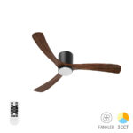 Lustra LED 18W 3 Functii cu Telecomanda si Ventilator Lemn