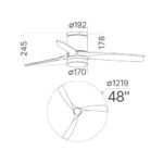 Lustra LED 18W 3 Functii cu Telecomanda si Ventilator Lemn - imagine 4