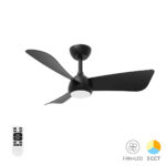 Lustra LED 18W 3 Functii cu Telecomanda si Ventilator Negru