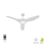 Lustra LED 24W 3 Functii cu Telecomanda si Ventilator Alb