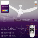 Lustra LED 24W 3 Functii cu Telecomanda si Ventilator Alb - imagine 6