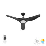 Lustra LED 24W 3 Functii cu Telecomanda si Ventilator Negru