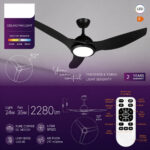 Lustra LED 24W 3 Functii cu Telecomanda si Ventilator Negru - imagine 6