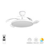 Lustra LED 32W 3 Functii Dimabila cu Telecomanda si Ventilator Alb