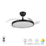 Lustra LED 32W 3 Functii Dimabila cu Telecomanda si Ventilator Negru