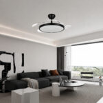 Lustra LED 32W 3 Functii Dimabila cu Telecomanda si Ventilator Negru - imagine 6